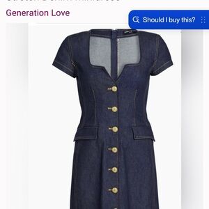 Generation Love Navy Button-Front Mini Dress